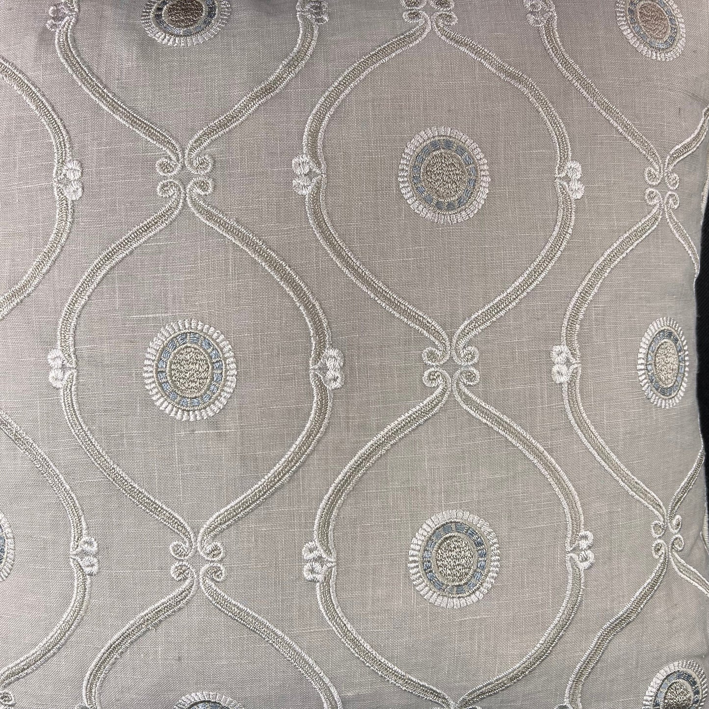 Colefax and Fowler Hayward Luxury Designer Embroidered Geometric Neutral Cushion Pillow Cover