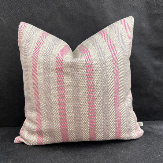Luxury Designer Herringbone Pink Lilac Stripe Cushion Pillow Throw Cover