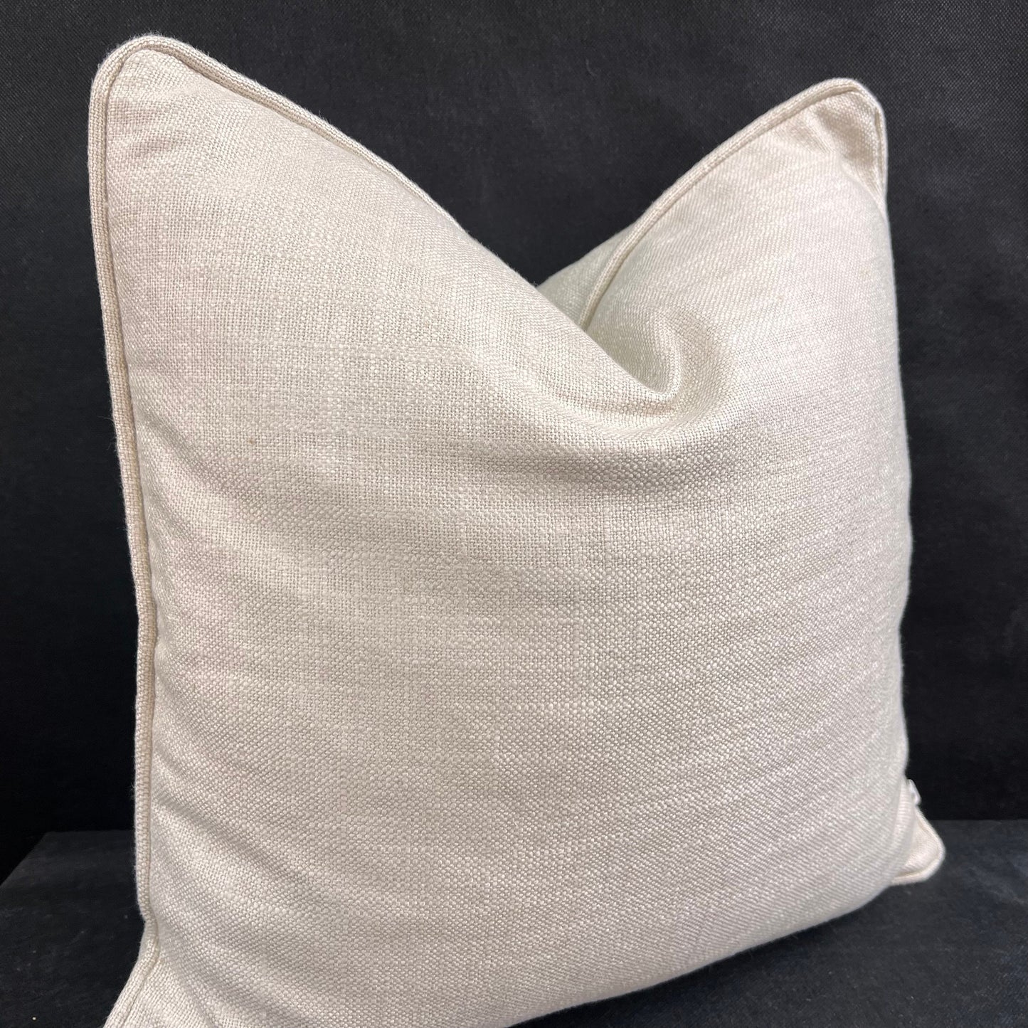 Luxury Designer Plain Beige Stone Silk Linen Cushion Throw Pillow Cover