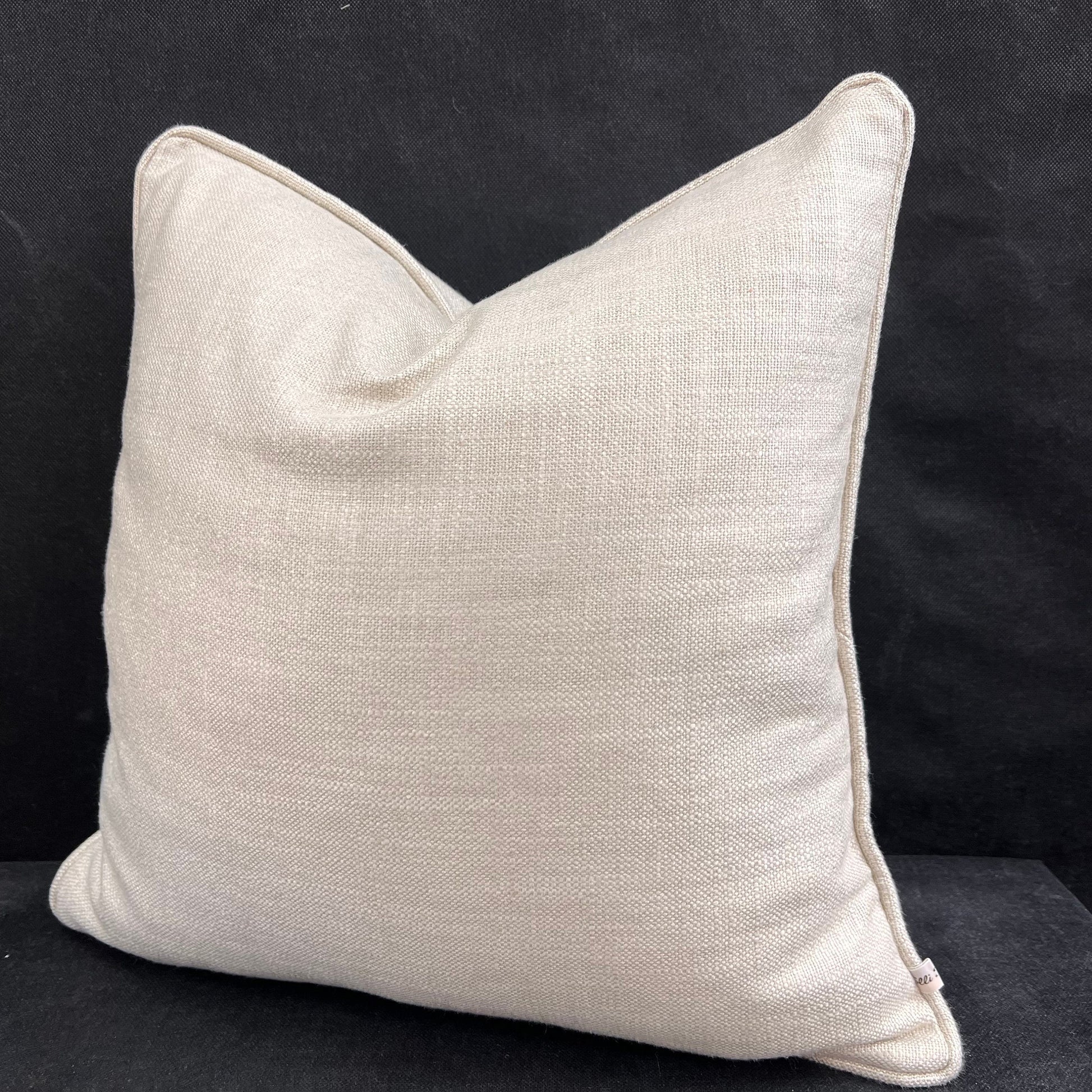 Luxury Designer Plain Beige Stone Silk Linen Cushion Throw Pillow Cover