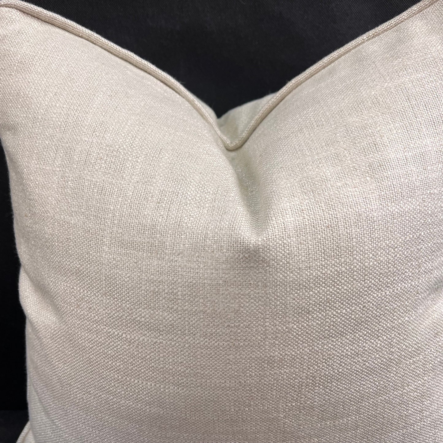 Luxury Designer Plain Beige Stone Silk Linen Cushion Throw Pillow Cover