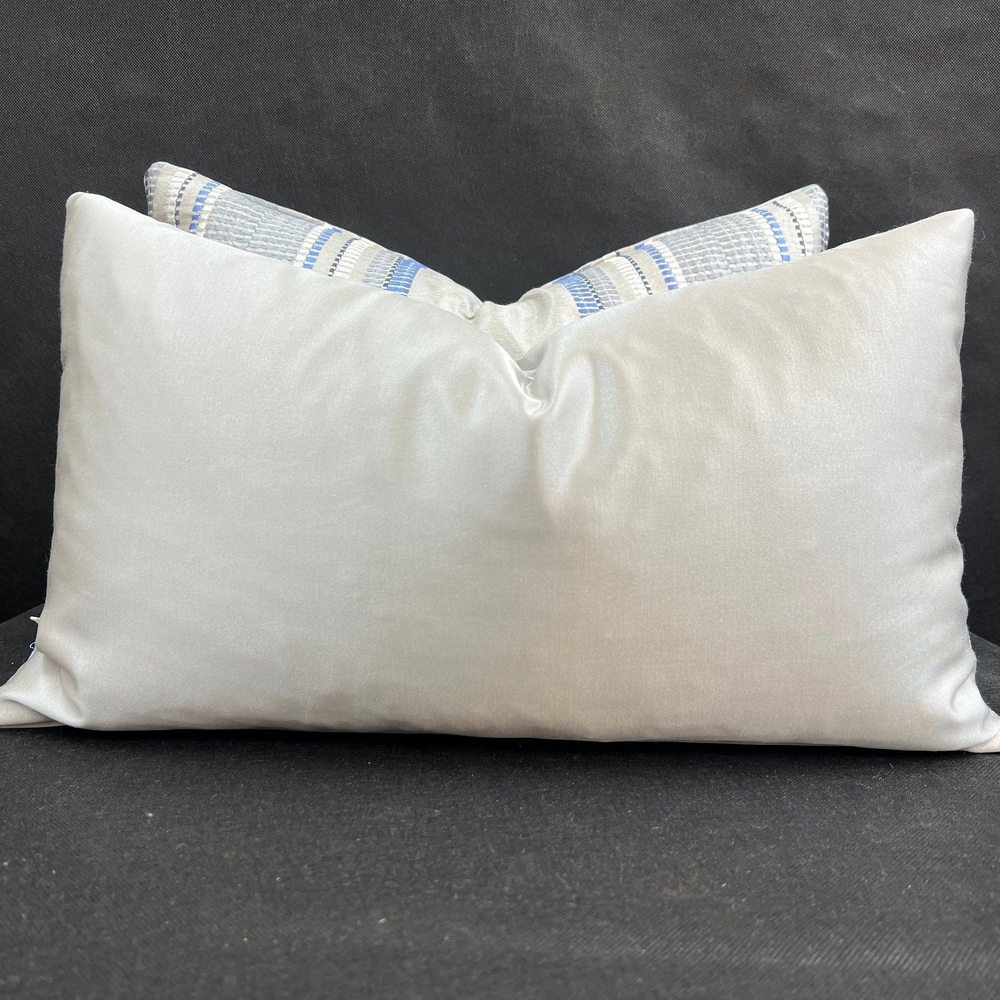 Jane Churchill Meteor Contemporary Designer Blue Striped Fabric Sofa Cushion Pillow Cover Throw