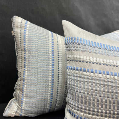 Jane Churchill Meteor Contemporary Designer Blue Striped Fabric Sofa Cushion Pillow Cover Throw