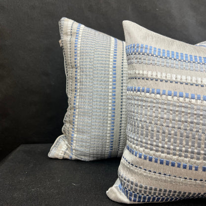 Jane Churchill Meteor Contemporary Designer Blue Striped Fabric Sofa Cushion Pillow Cover Throw
