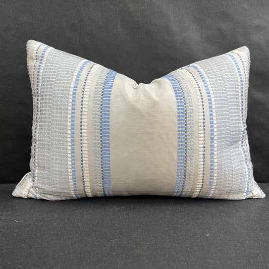 Jane Churchill Meteor Contemporary Designer Blue Striped Fabric Sofa Cushion Pillow Cover Throw