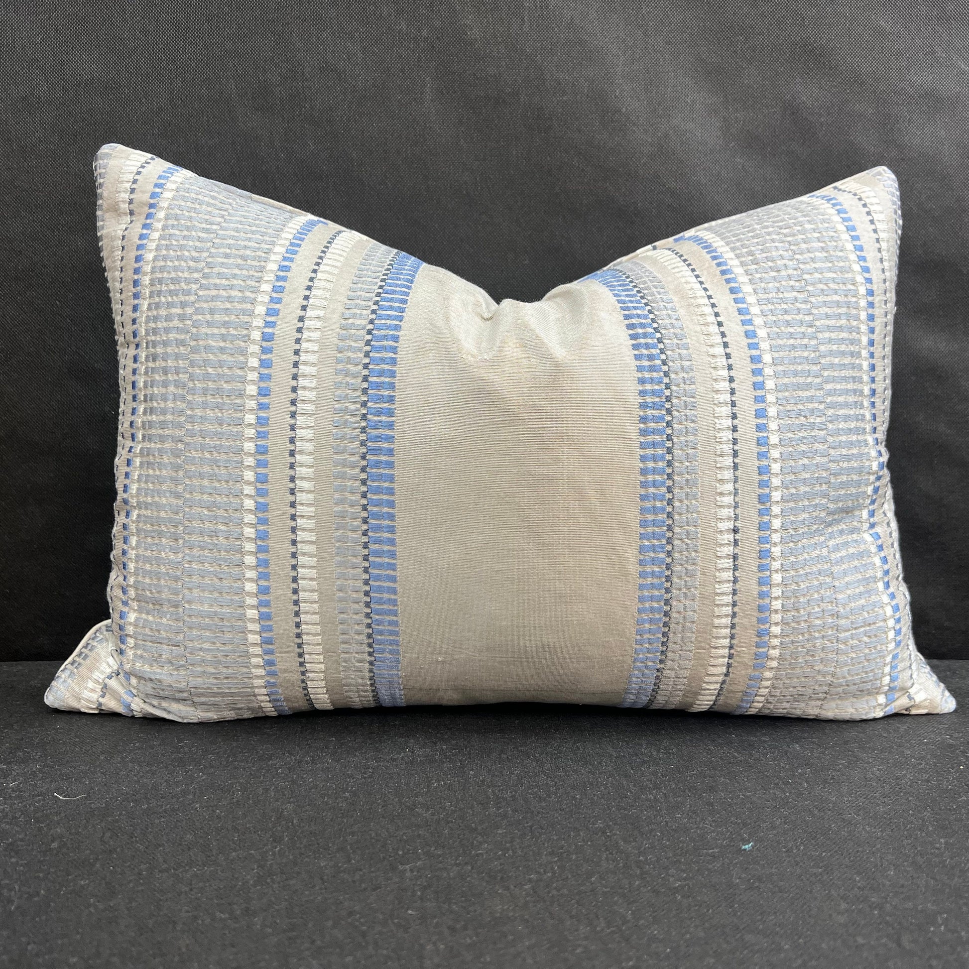 Jane Churchill Meteor Contemporary Designer Blue Striped Fabric Sofa Cushion Pillow Cover Throw