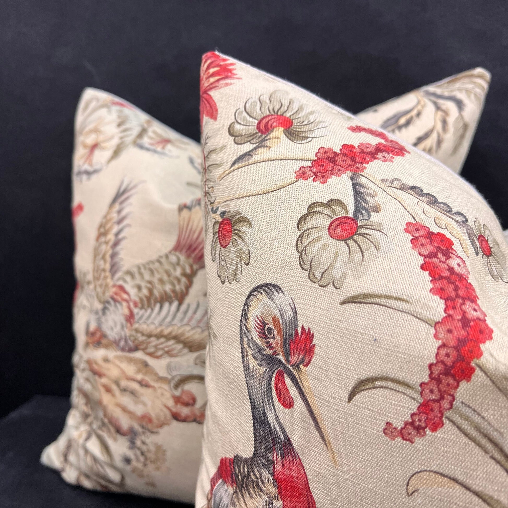 Vervain Pajaro Exotica Luxury Designer Fabric Vintage Bird Cushion Pillow Cover