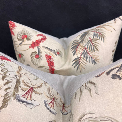 Vervain Pajaro Exotica Luxury Designer Fabric Vintage Bird Cushion Pillow Cover