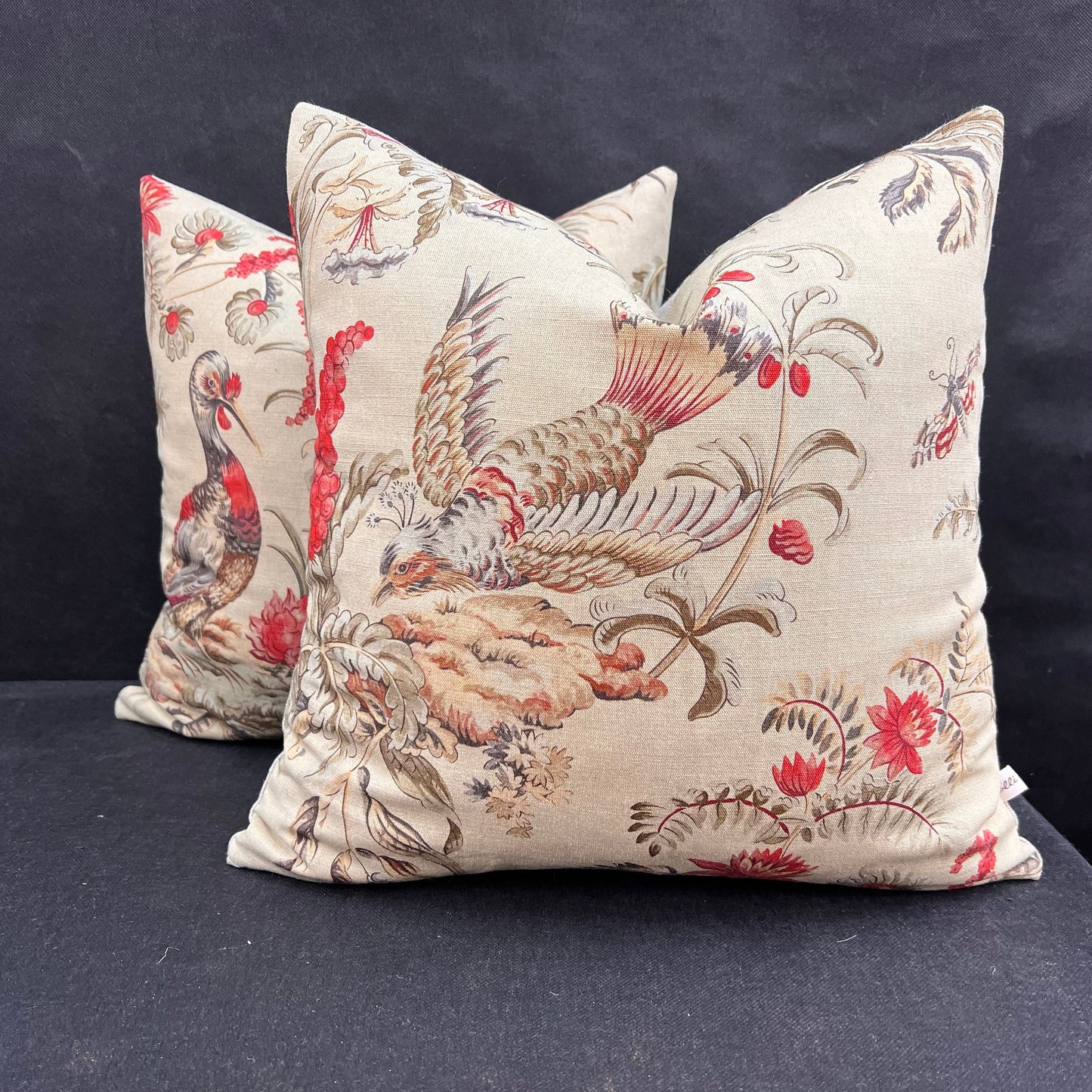 Vervain Pajaro Exotica Luxury Designer Fabric Vintage Bird Cushion Pillow Cover