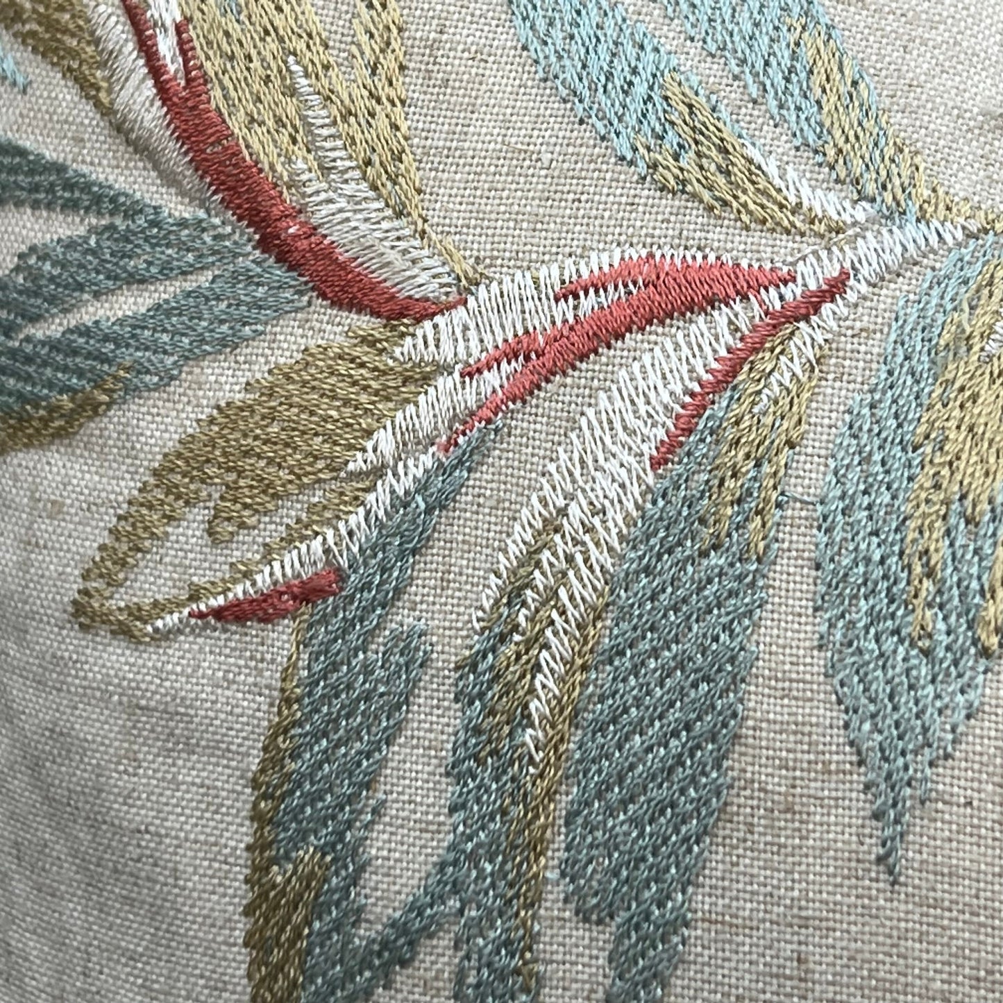 Colefax and Fowler Suniela Luxury Designer Embroidered Floral Cream Green Blue Cushion Pillow Cover