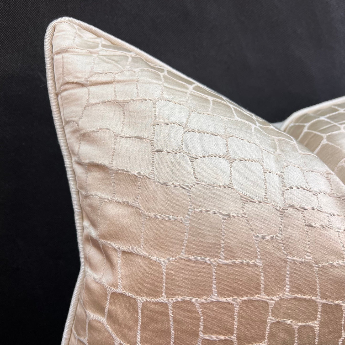 Sahco Ivory Cream Animal Skin Luxury Designer Decorative Cushion Pillow Throw Cover