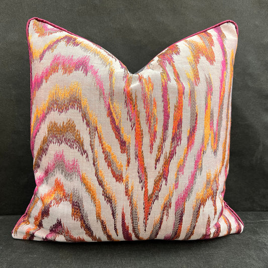 Zinc Valenza Luxury Designer Contemporary Orange Pink Mustard Cushion Throw Pillow Cover