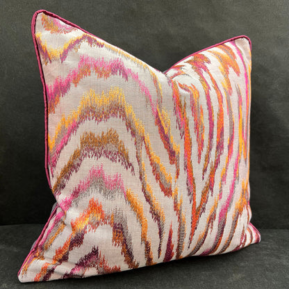 Zinc Valenza Luxury Designer Contemporary Orange Pink Mustard Cushion Throw Pillow Cover