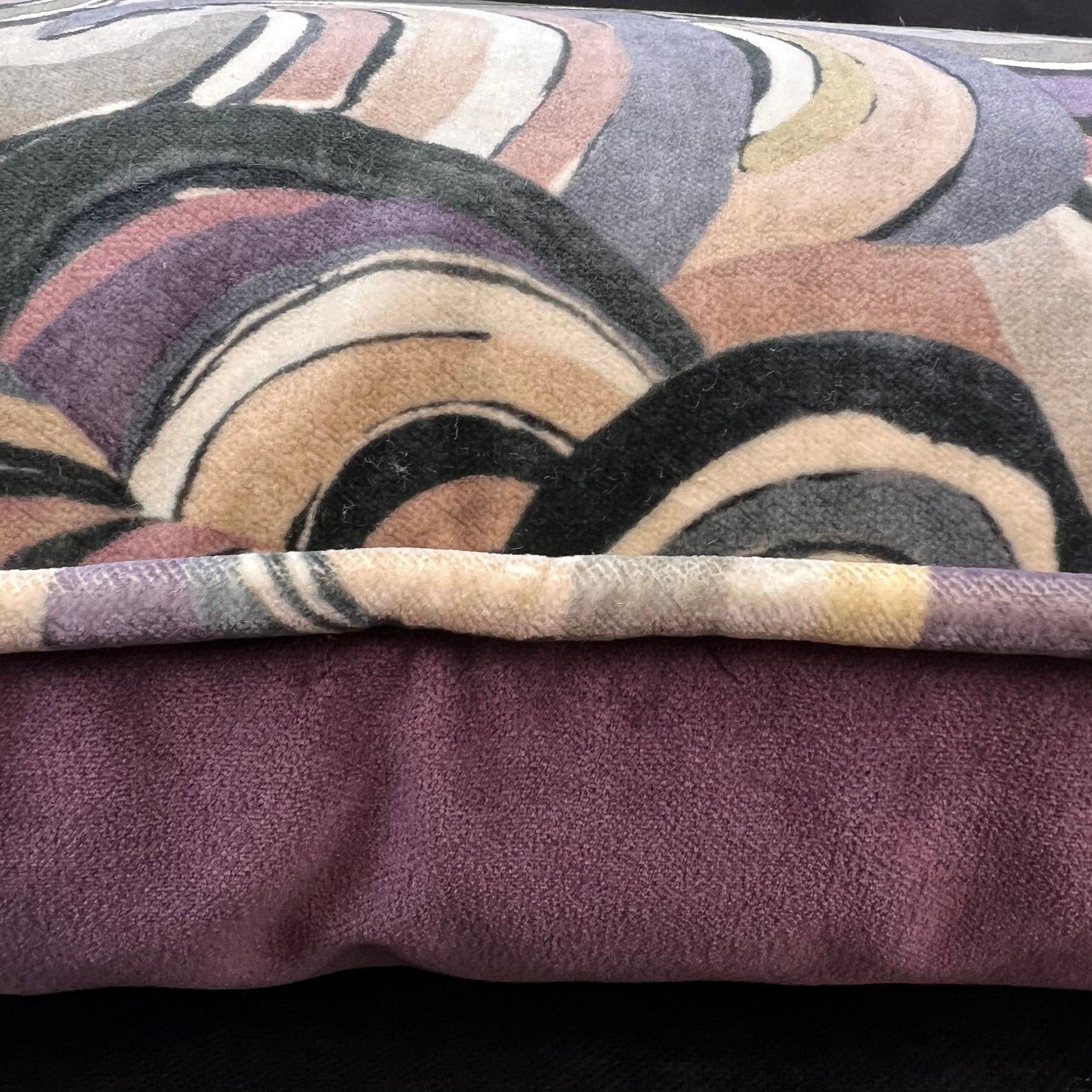 Boeme Luxury Designer Contemporary Taupe Grey Mauve Velvet Cushion Throw Pillow Cover