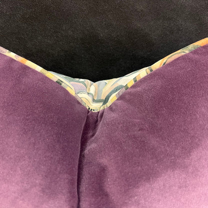 Boeme Luxury Designer Contemporary Taupe Grey Mauve Velvet Cushion Throw Pillow Cover