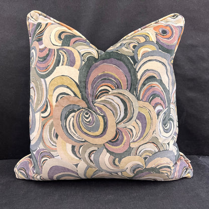 Boeme Luxury Designer Contemporary Taupe Grey Mauve Velvet Cushion Throw Pillow Cover