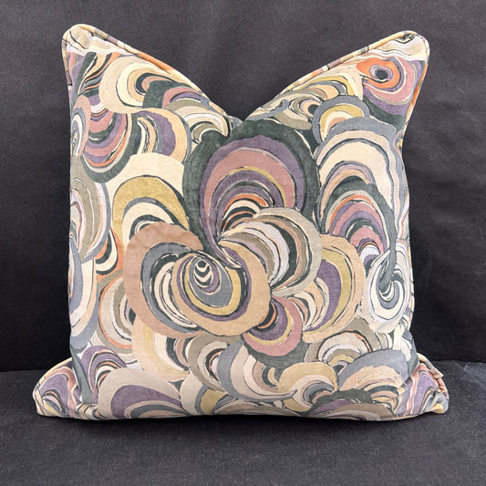 Boeme Luxury Designer Contemporary Taupe Grey Mauve Velvet Cushion Throw Pillow Cover