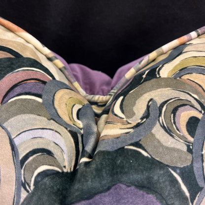 Boeme Luxury Designer Contemporary Taupe Grey Mauve Velvet Cushion Throw Pillow Cover