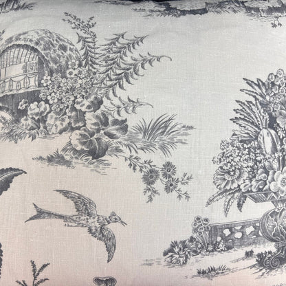 Chivasso Whisperers Garden Luxury Designer Toile Linen Grey Sofa Cushion Pillow Cover