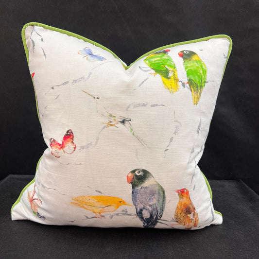 Luxury Designer Chivasso Birds of Paradise Rainbow Bird Sofa Cushion Throw Pillow