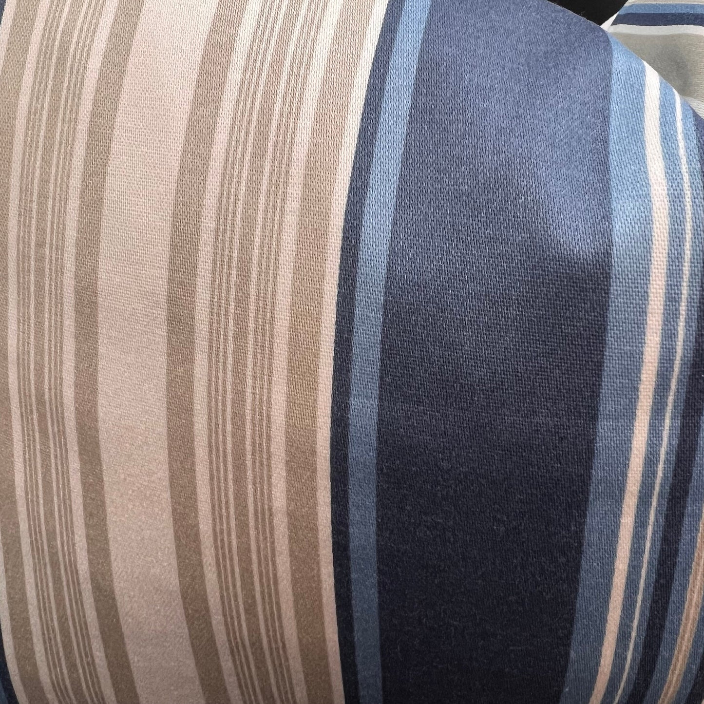 Blendworth Clarity Stripe Designer Fabric Blue Taupe Sofa Cushions Pillow Cover