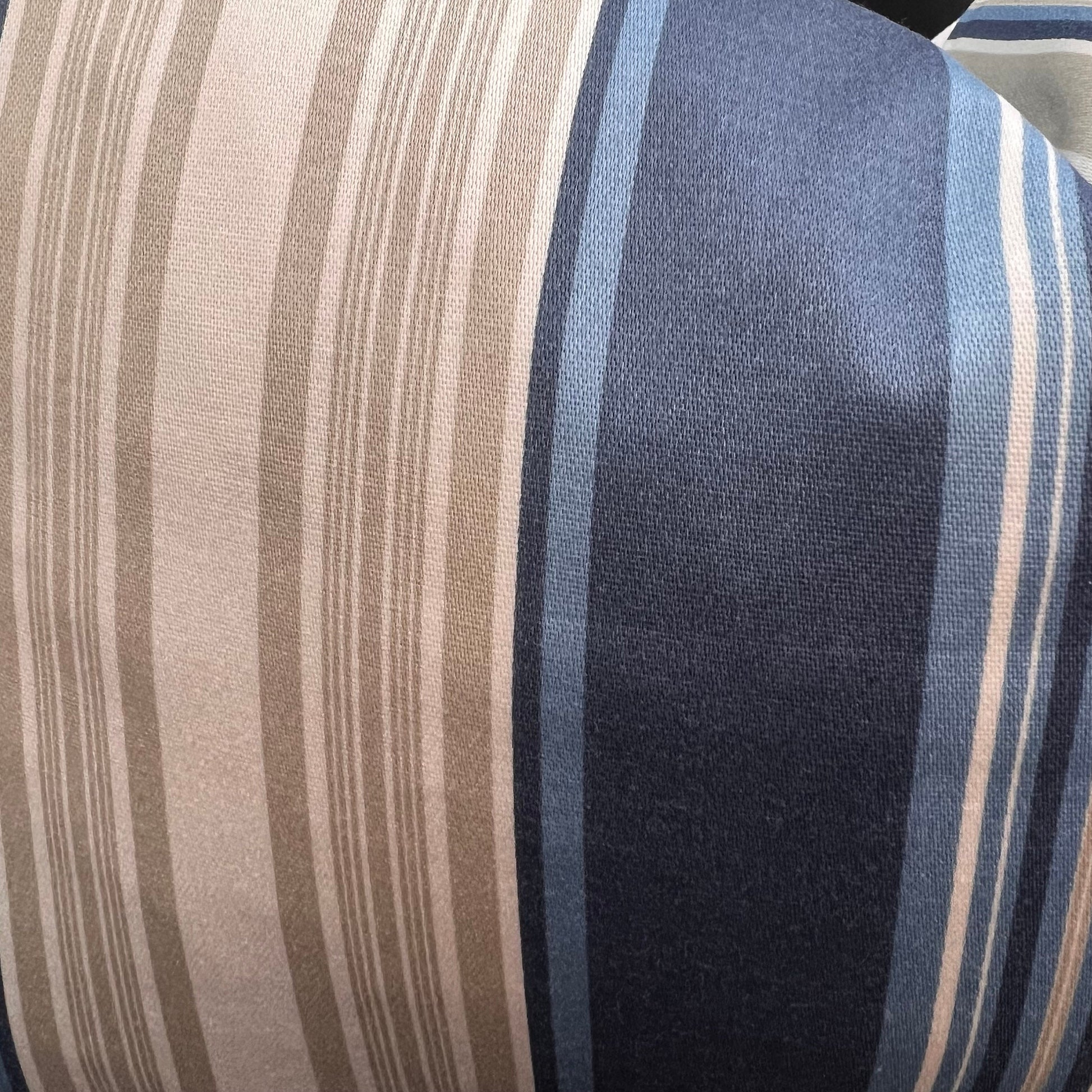 Blendworth Clarity Stripe Designer Fabric Blue Taupe Sofa Cushions Pillow Cover