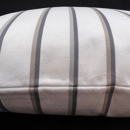 Luxury Designer White Grey Striped Cotton Fabric Cushion Pillow Throw Cover