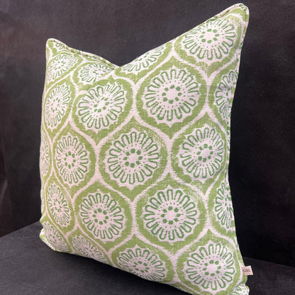Rapture and Wright Daisy Chain Green White Cushion Pillow Throw Cover