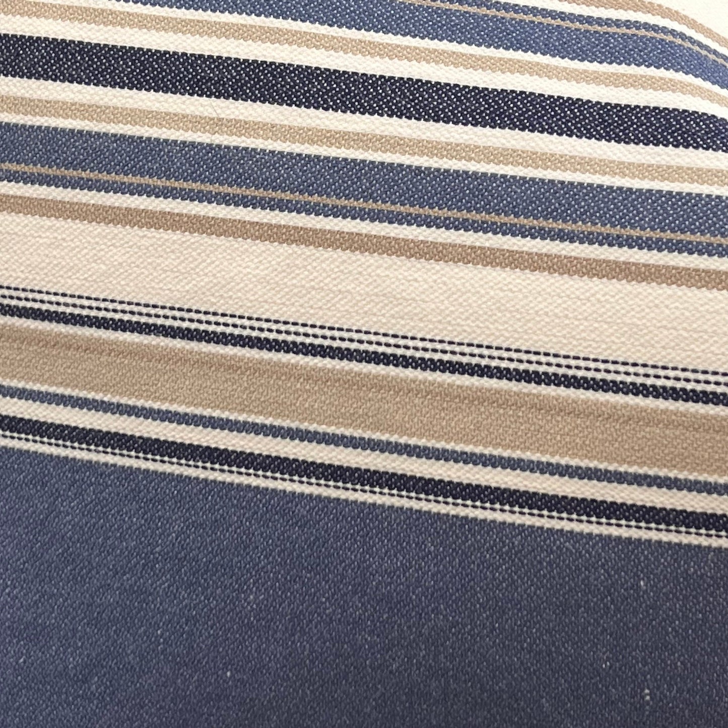 Sanderson Saxon Stripe Designer Fabric Blue Taupe Sofa Cushions Pillow Cover