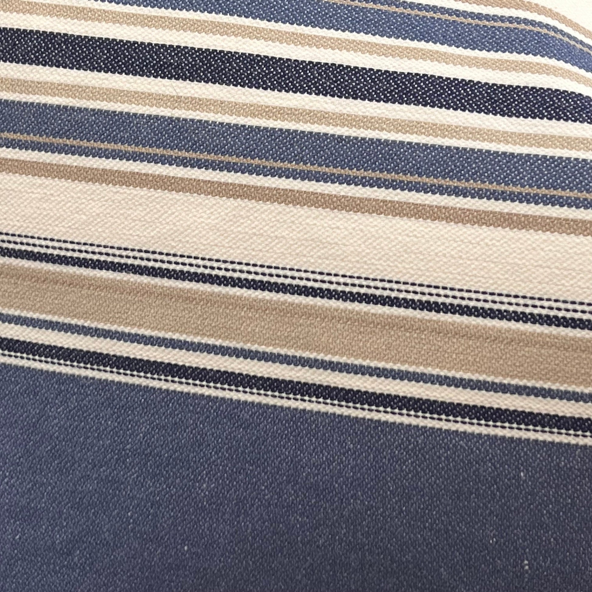 Sanderson Saxon Stripe Designer Fabric Blue Taupe Sofa Cushions Pillow Cover