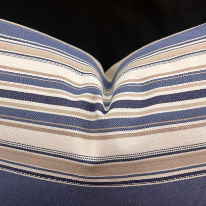 Sanderson Saxon Stripe Designer Fabric Blue Taupe Sofa Cushions Pillow Cover