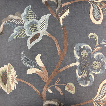 GP & Baker Cawdor Luxury Designer Embroidered Blue Floral Decorative Cushion Pillow Cover
