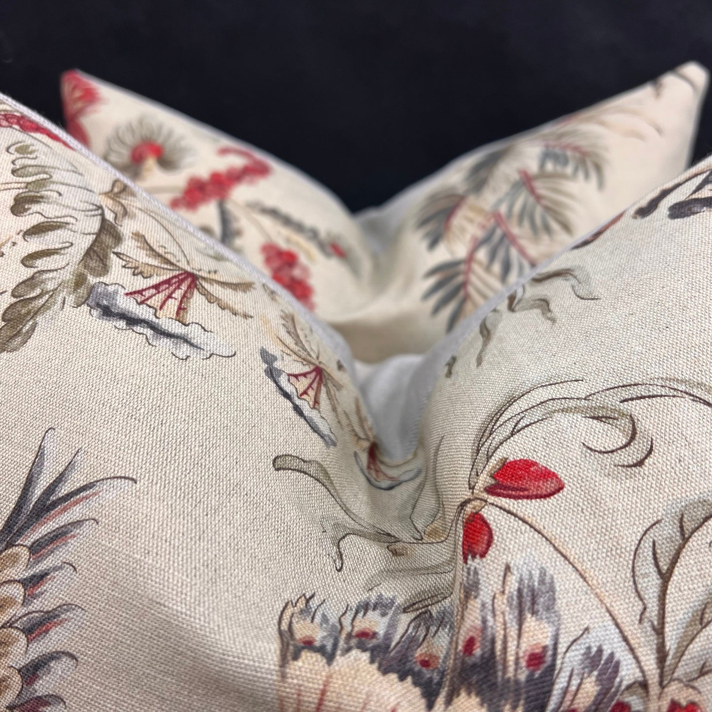 Vervain Pajaro Exotica Luxury Designer Fabric Vintage Bird Cushion Pillow Cover