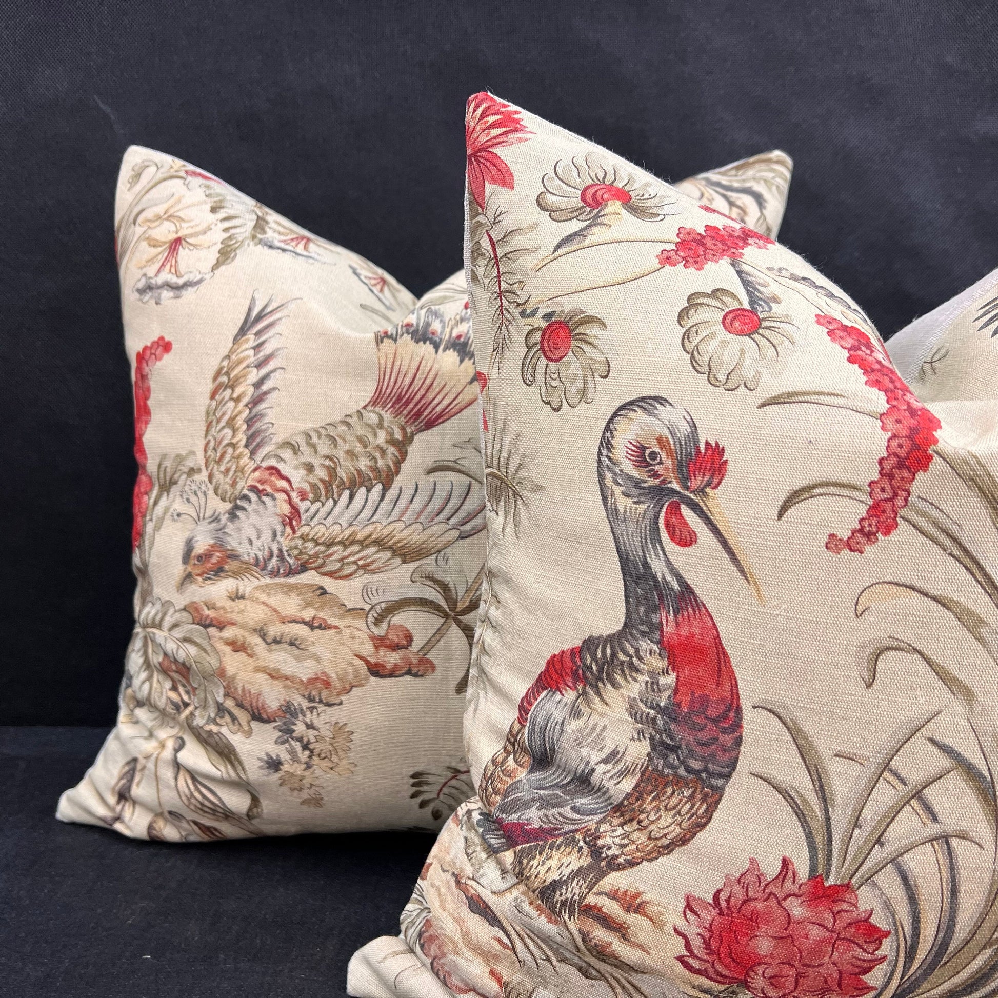 Vervain Pajaro Exotica Luxury Designer Fabric Vintage Bird Cushion Pillow Cover
