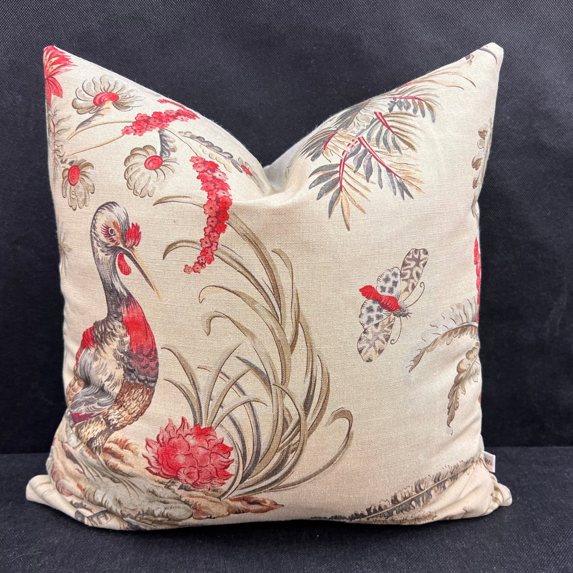 Vervain Pajaro Exotica Luxury Designer Fabric Vintage Bird Cushion Pillow Cover