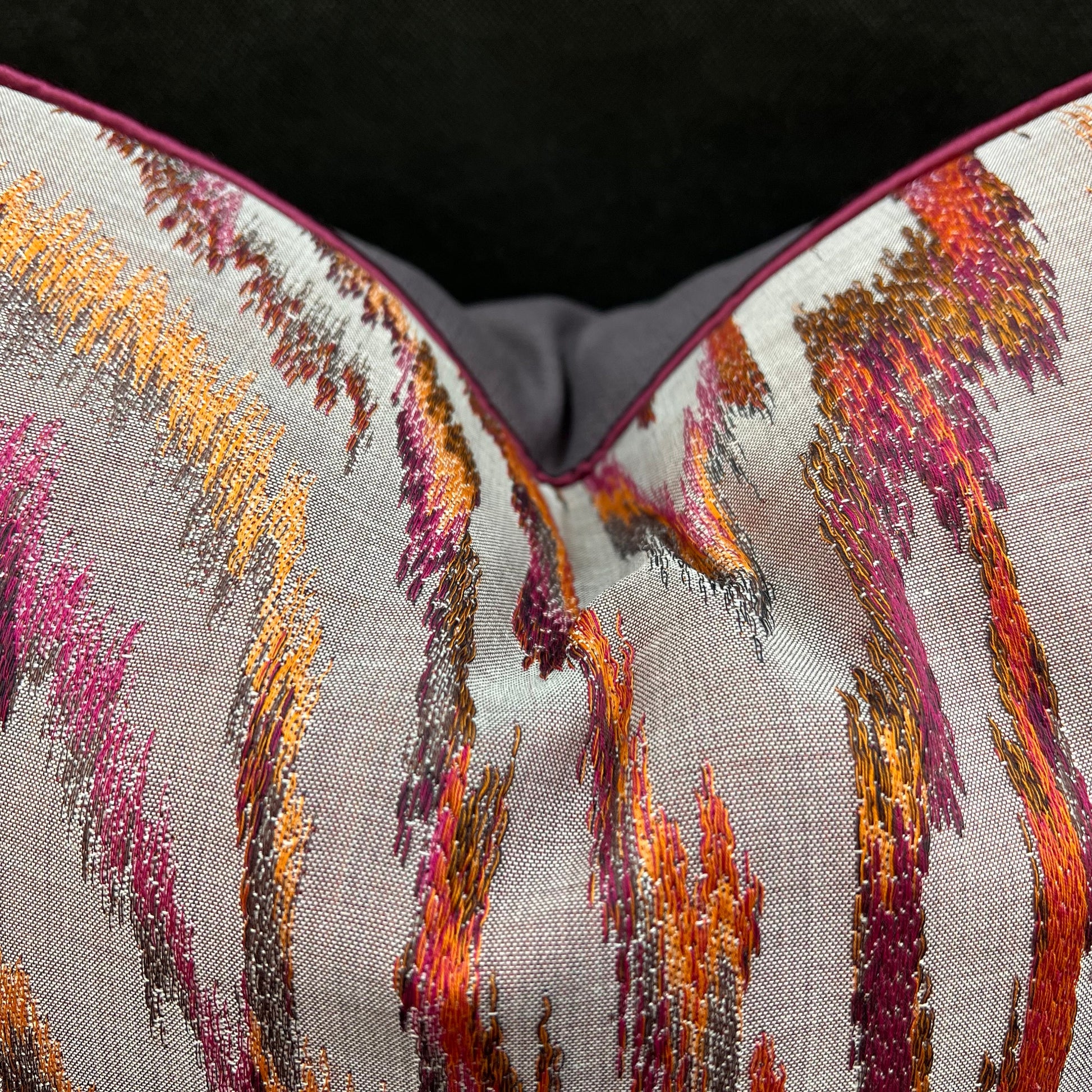 Zinc Valenza Luxury Designer Contemporary Orange Pink Mustard Cushion Throw Pillow Cover