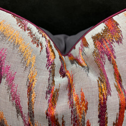 Zinc Valenza Luxury Designer Contemporary Orange Pink Mustard Cushion Throw Pillow Cover