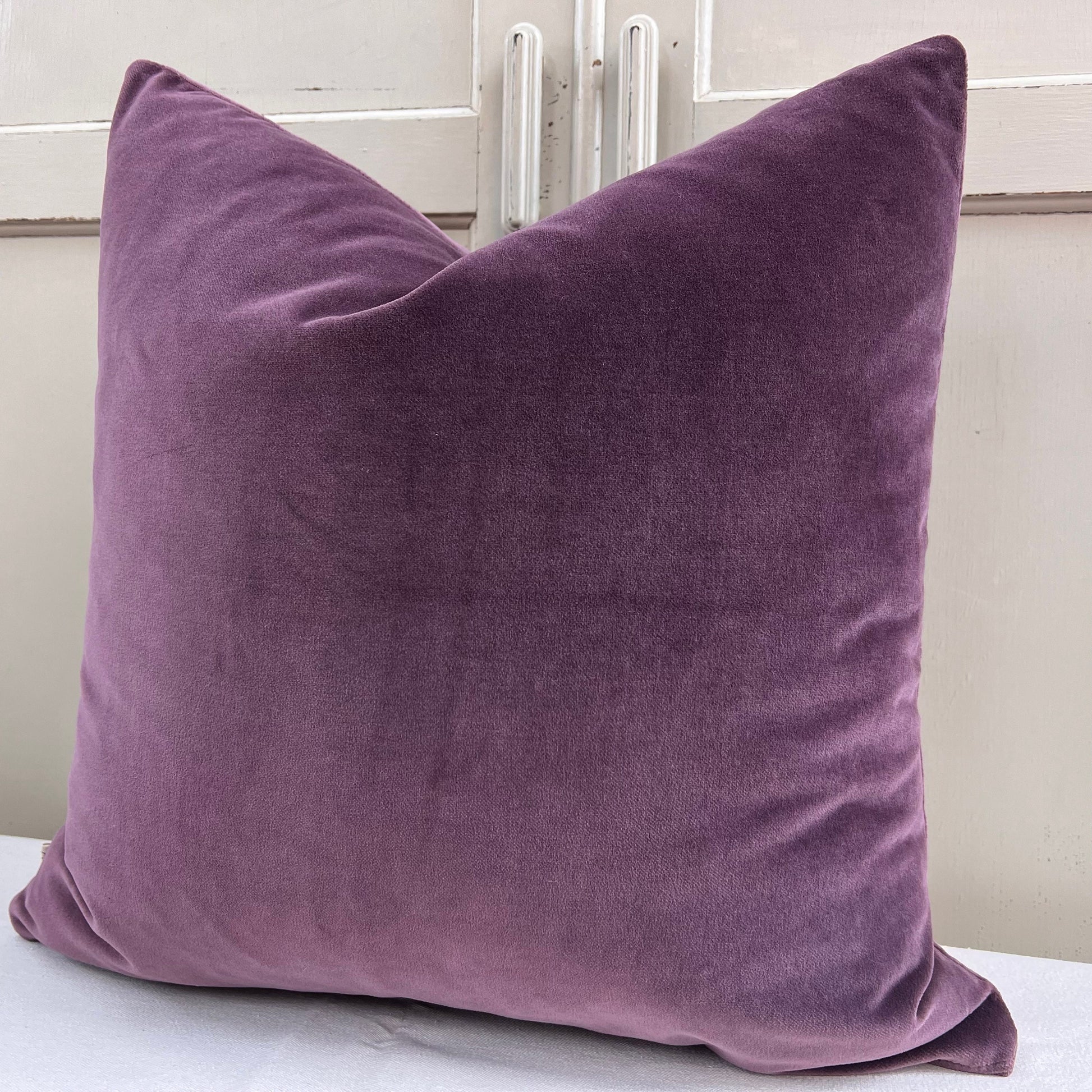 Designers Guild Luxury Varese Pale Plum Plain Velvet Cushion Pillow Sofa Cover