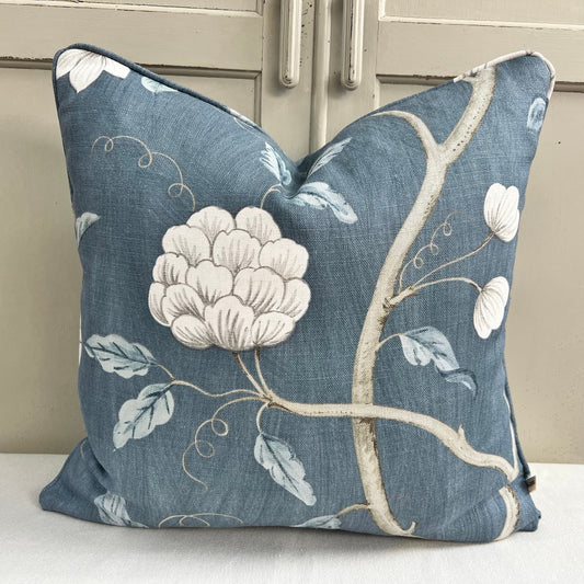 Colefax and Fowler Snowtree Luxury Designer Blue Decorative Cushion Pillow Cover