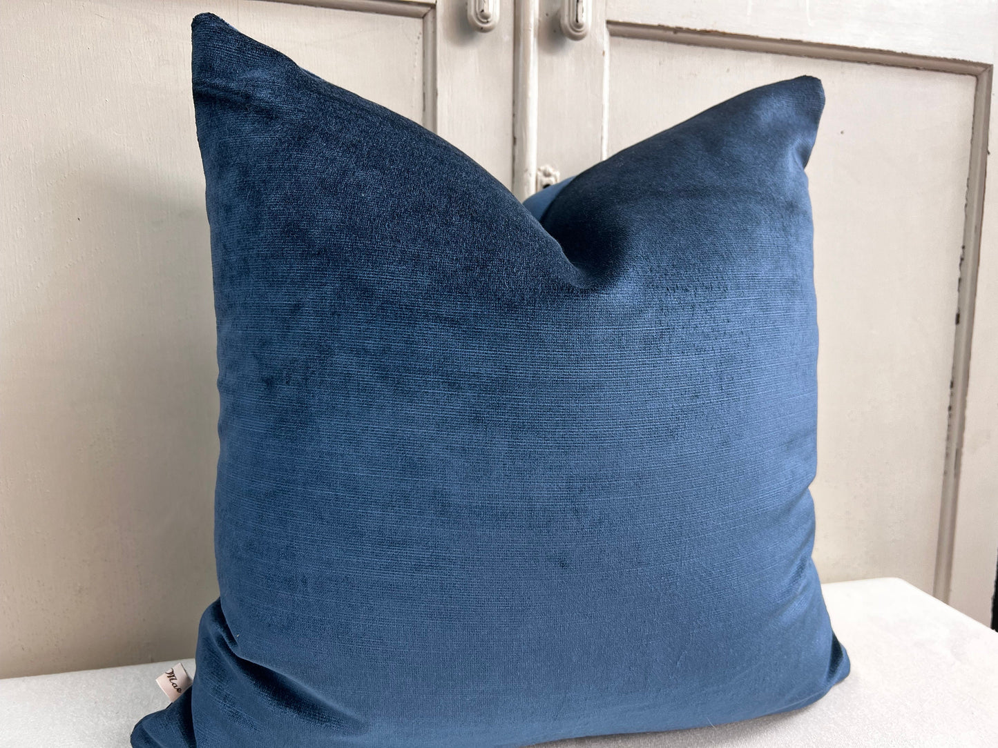 Designers Guild Luxury Glenville Indigo Plain Velvet Cushion Pillow Sofa Cover