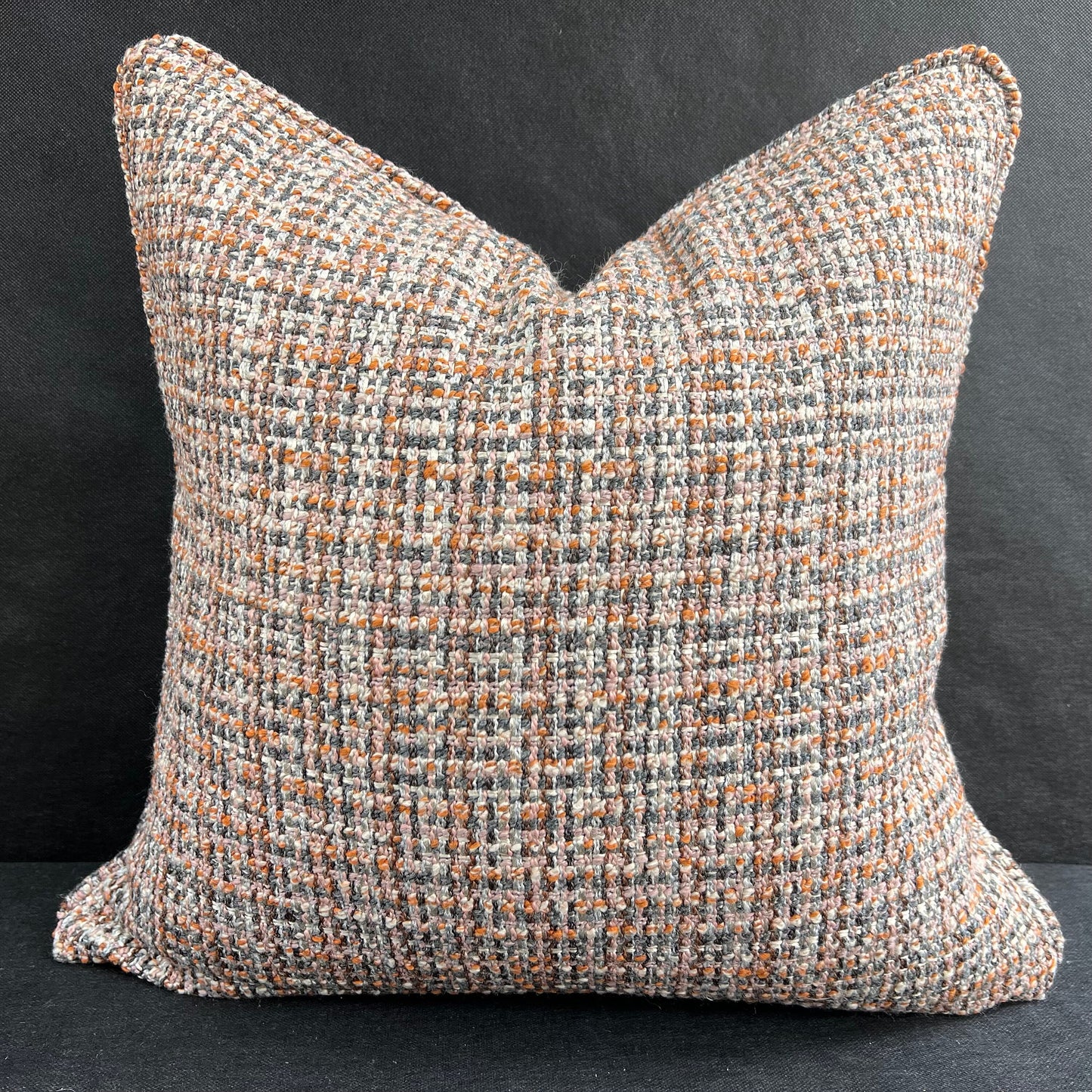 Colefax and Fowler Luxury Designer Orange Grey Contemporary Decorative Weave Cushion Throw Pillow Cover