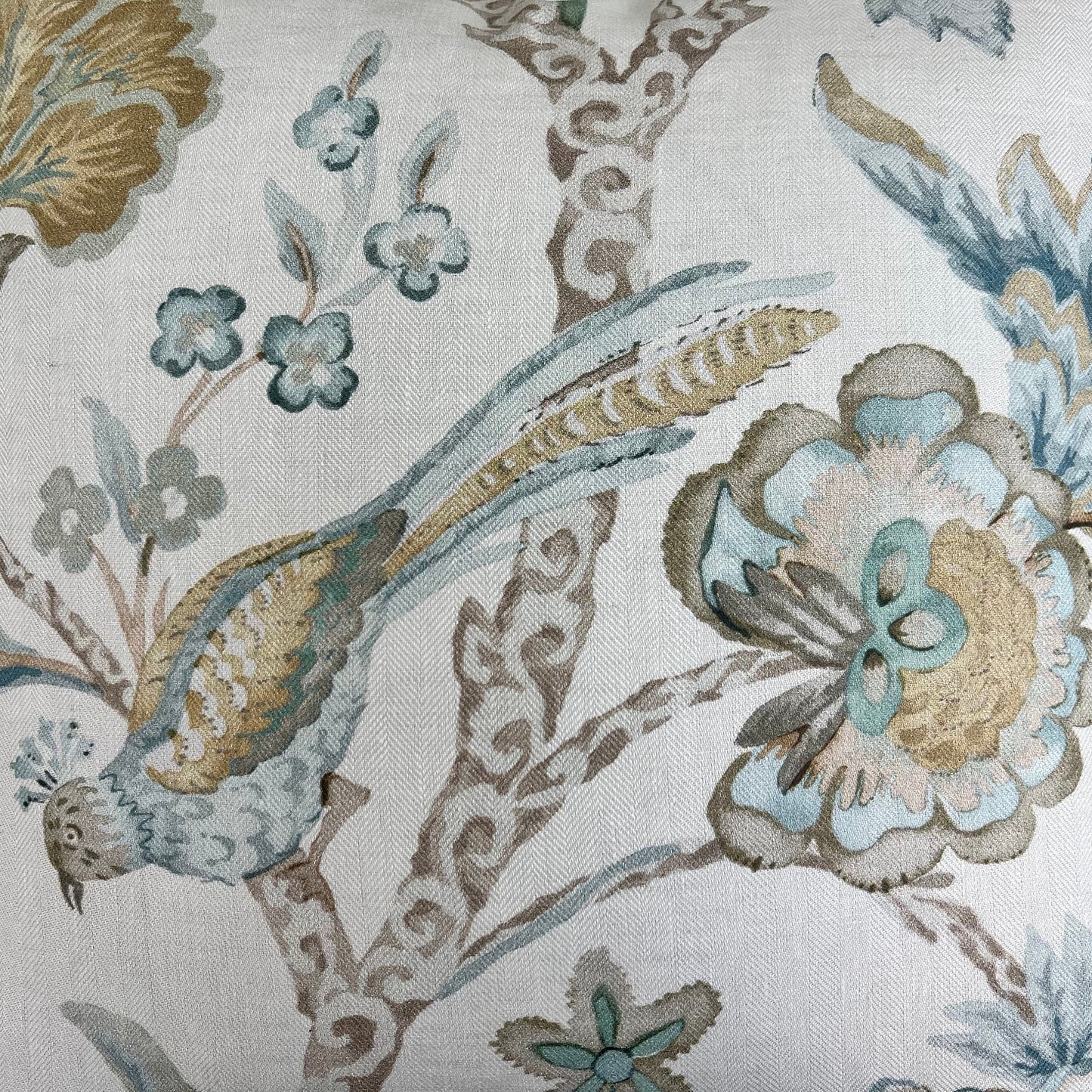 Colefax and Fowler Luxury Designer Belvedere Old Blue Painterley Tree of Life Designer Cushion Cover