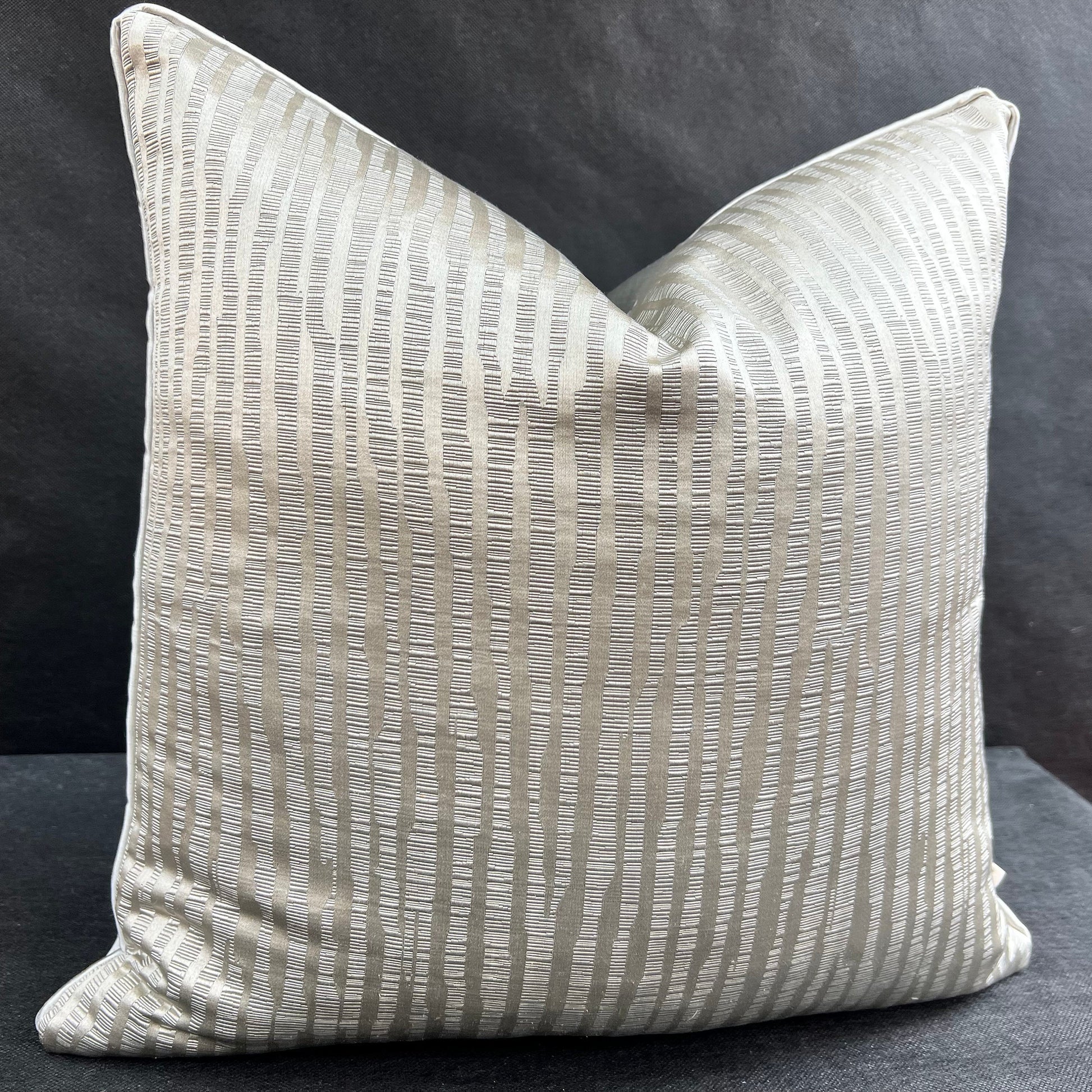 Evitavonni Glisten Luxury Designer Contemporary Modern Silvery Beige Cushion Pillow Cover