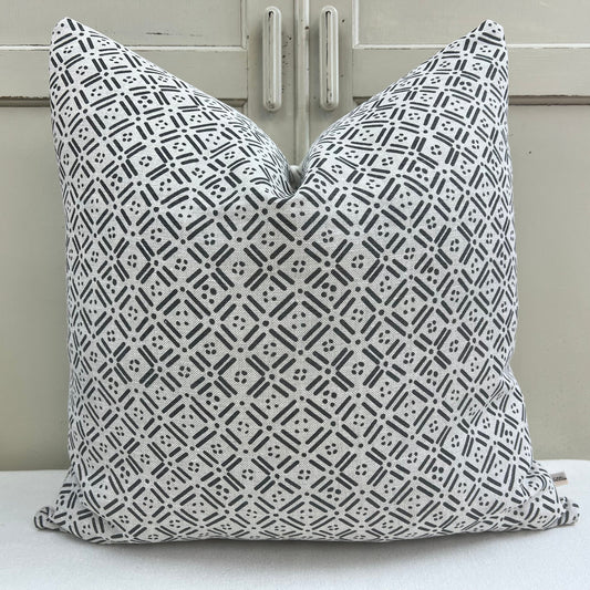 GP & Bakers Geometric Small Print Black Decorative Pillow Throw Cover