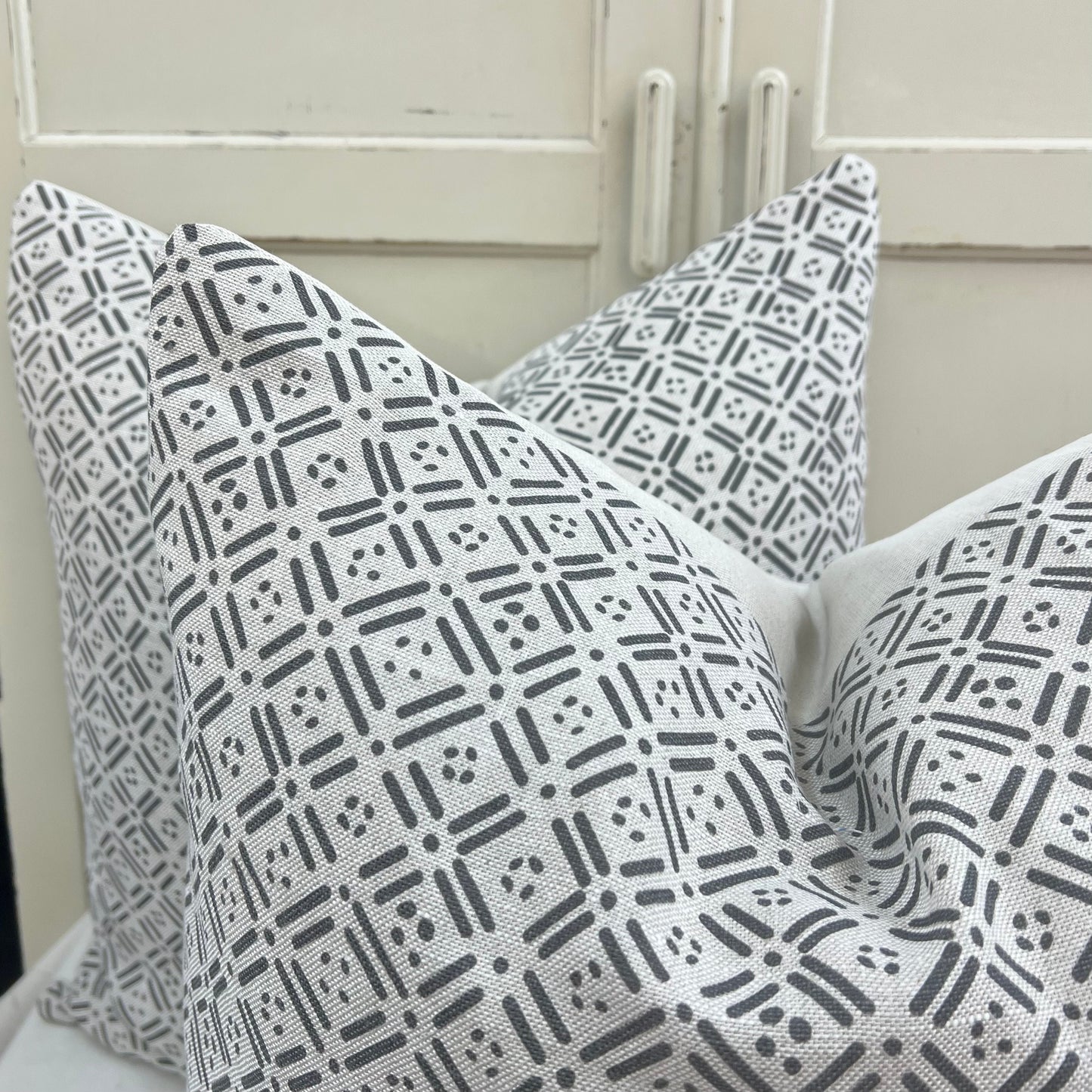 GP & Bakers Geometric Small Print Black Decorative Pillow Throw Cover