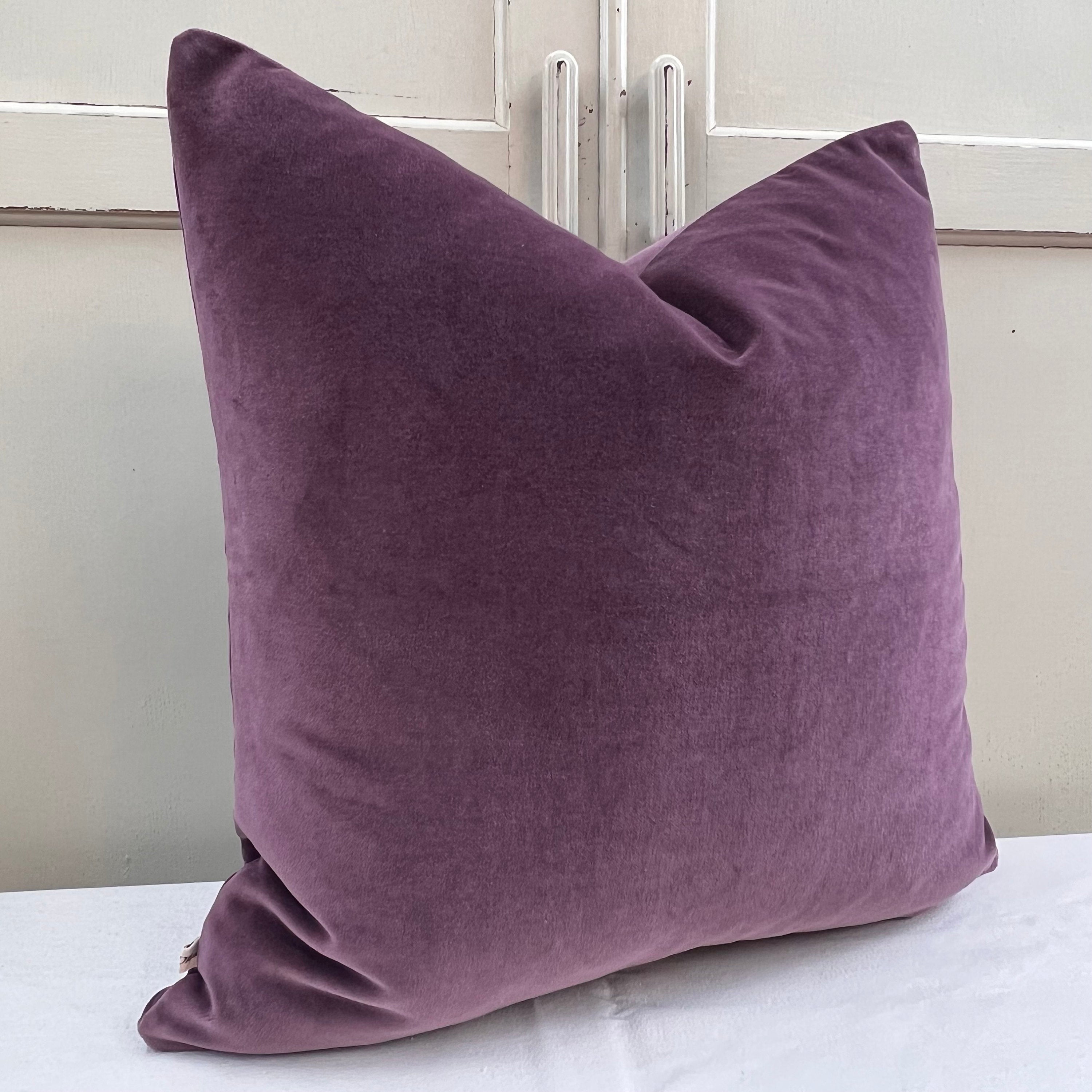 Designers Guild Luxury Varese Pale Plum Plain Velvet Cushion Pillow So Elli Mae Cushions