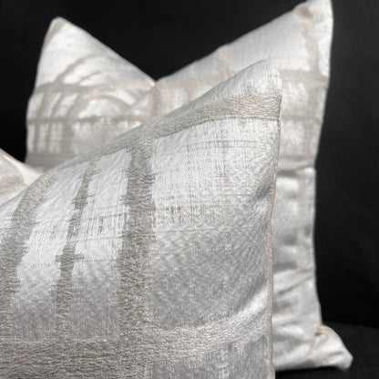 Luxury Designer Silver Grey Contemporary Cushion Pillow Throw Sofa Cover