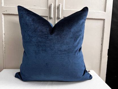 Designers Guild Luxury Glenville Indigo Plain Velvet Cushion Pillow Sofa Cover