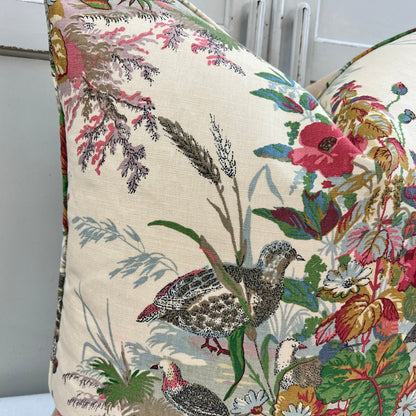 Schumacher Quail Meadow Summer Traditional Luxury Designer Cushion Sofa Throw Pillow Cover