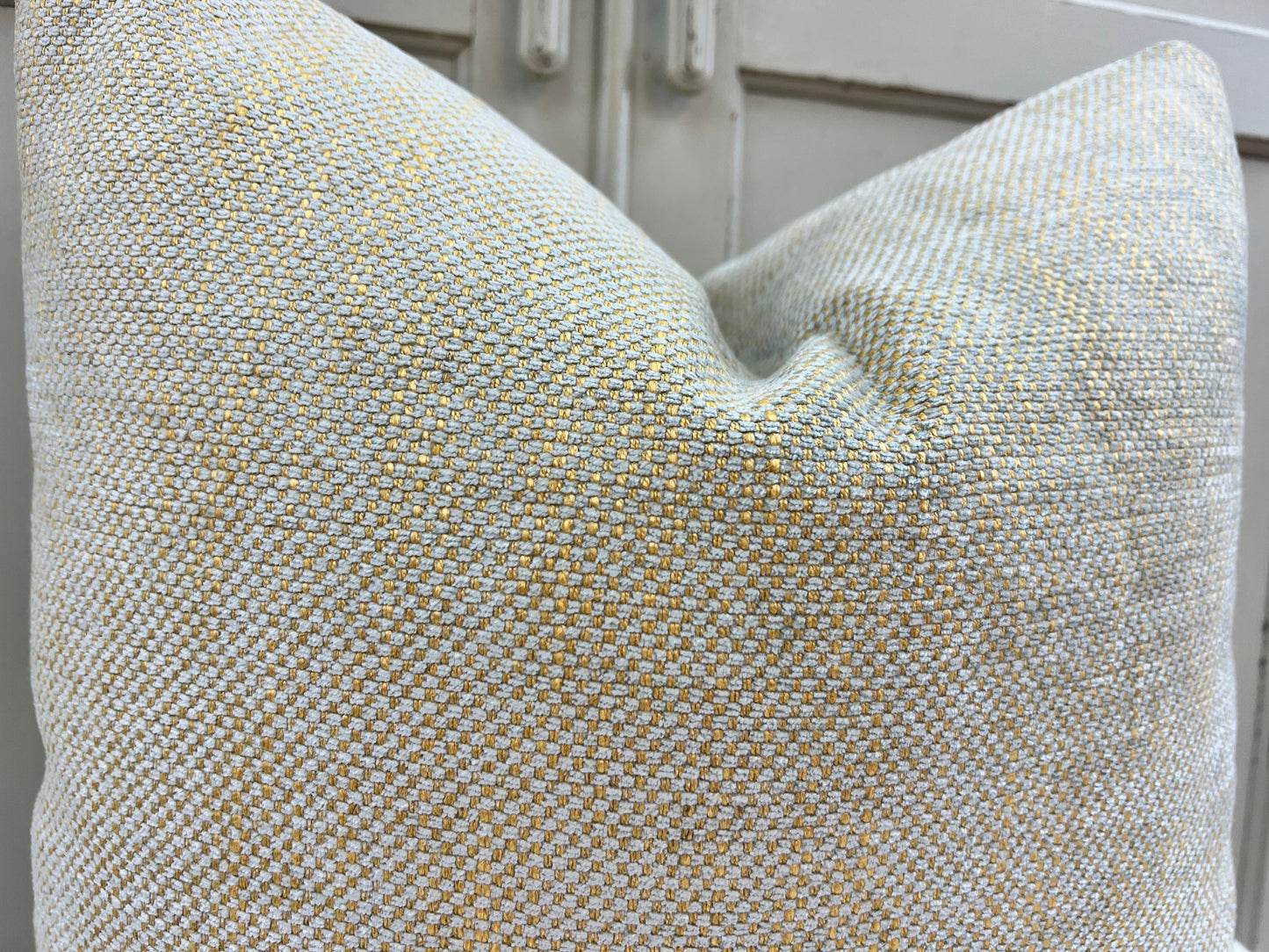 Luxury Designer Plain Gold Duck Egg Chenille Fabric Cushion Pillow Cover